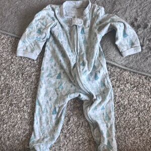 The Lullaby Club Blue and Gray Footies One Piece